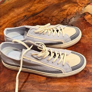Casual Canvas Sneakers - Gray and Cream
